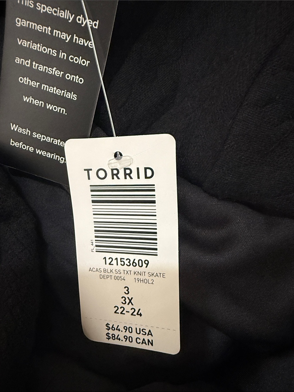 Torrid Square-Neck Black Knit Textured Skate Fit and Flare Dress NWT Size 3 - Picture 5 of 5